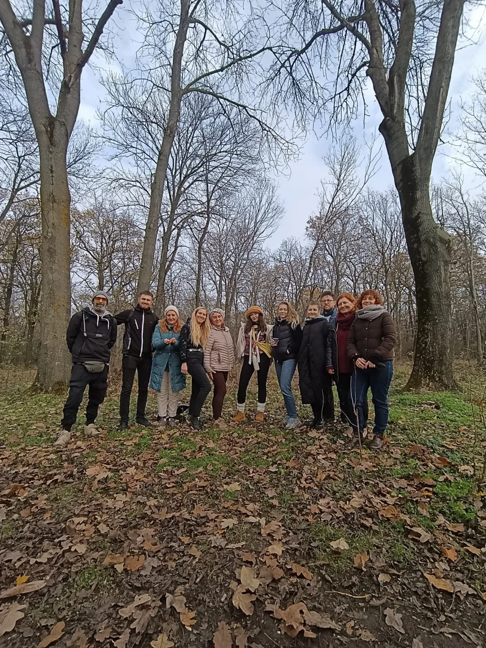 Grup Mișcare cu Sens într-o pădure, toamna